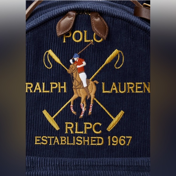 Crest Leather Trim Corduroy Backpack - Picture 5 of 5